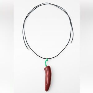 Zara chili pepper cord necklace
